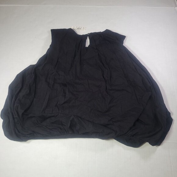 Madewell Womens Black Sleeveless Cotton Pleated Bubble Hem Top Size M - Picture 7 of 7